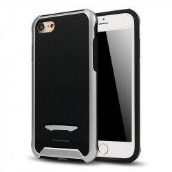 iPhone 8 / 7 Super Hornet Shield Bumper Hybrid Case (Silver)